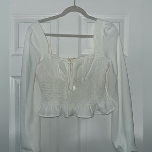 PAC Sun La hearts white long sleeve blouse (size medium)